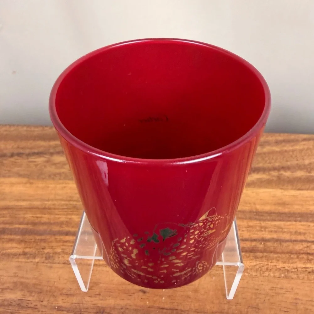 Cartier Panthère de Cartier Red Glass Scented Candle Holder Gold Panther France